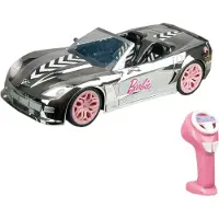 Happy People 63619 - Voiture télécommandée - Barbie Dream Car (argent, 40cm) avec lumière, compatible avec Barbie