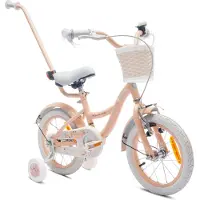 Sun baby Vélo enfant 14 pouces 3-5 ans Vélo à fleurs abricot