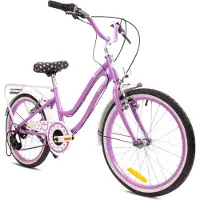 Sun baby Vélo enfant à partir de 6 ans 20 pouces Vélo enfant Vélo fille 6 vitesses Vélo Simano Heart violet
