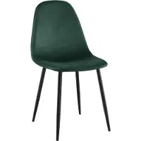 CLP Chaise de salle à manger Napier, rembourrée avec dossier, de couleur verte. Matériau : velours