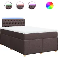 vidaXL Lit boxspring avec matelas brun foncé 120x190 cm Tissu