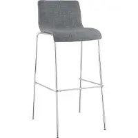 CLP Tabouret de bar Hoover tissu 4 pieds piètement chromé