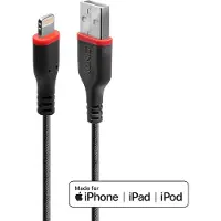 Lindy - Câble Lightning - Lightning mâle pour USB mâle - 1 m - blindé - noir - rond - pour Apple iPad/iPhone/iPod (Lightning)