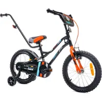 Sun baby Tiger Bike Vélo enfant 16" 4-6 ans dispositif de poussée noir-orange-turquoise