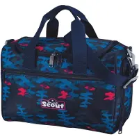 Scout Sac de sport bleu foncé / rouge sang / blanc