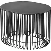 Kadax Tables d'appoint "Ruste", Table basse, Table d'appoint moderne, Table basse en acier, Corbeille en fil métallique 58cm