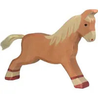 Holztiger Cheval au galop, brun clair