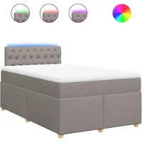 vidaXL Lit Boxspring avec matelas Taupe 120x200 cm Tissu