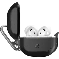 KEYBUDZ Element Coque AirPods 4 – Protection contre l'eau et la poussière jusqu'à 3 mètres – Compatible avec la charge sans fil – Design écologique avec 70% de matériaux recyclés - Noir