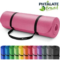 Tresko Tapis de Yoga Tapis de gymnastique Pilates 185x60x1,5cm Rose