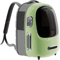 Petkit Breezy 2 Sac à Dos de Transport Intelligent pour Chats Vert, Sac à Dos Ventilé