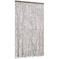 vidaXL Rideau anti-mouches taupe et blanc 118x220 cm chenille