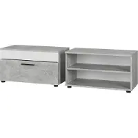Vicco Armoire de salon Berno Béton/blanc 2 pièces, Model 55476