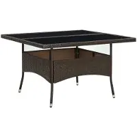 vidaXL Table de jardin "Pronsfeld" en rotin PE, acier brun. Dimensions (L/L/H) 120x120x75 cm