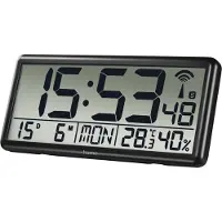 Hama Horloge murale radiocommandée Jumbo 00186352 digitale noire