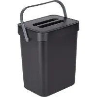 Wenko Poubelle Collecteur de déchets Salle de bain WC Cuisine 5l noir Tago BO