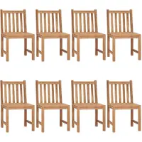 vidaXL Chaises de jardin 8 pcs. avec coussins teck massif