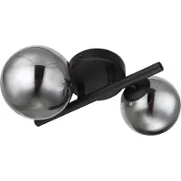 Globo Lighting Applique murale noire Riha 2 lumières