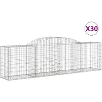 vidaXL Gabions avec arc surélevé 30 pcs. 300x50x80/100cm Fer galvanisé