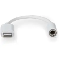 Nedis Adaptateur Lightning | Apple Lightning, 8 broches | 3,5 mm Femelle | Nickelé | 0,10 m | Rond | PVC
