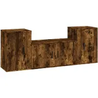 vidaXL Ensemble de meubles TV 3 pièces chêne fumé bois composite
