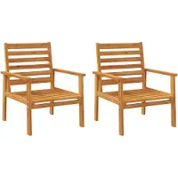 vidaXL Fauteuil de jardin 2 pcs. Bois massif acacia
