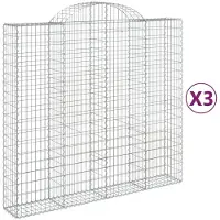 vidaXL Gabions avec arc surélevé 3 pcs. 200x50x180/200cm Fer galvanisé