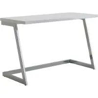 Wohnling Bureau "Anshan" en Plateau : MDF laqué Piétement : fer chromé en blanc. Dimensions (L/H/P) 120x76x55 cm