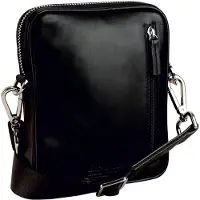 Leonhard heyden Cuir sac à épaule bandoulière Montreal Crossbody Bag Black noir