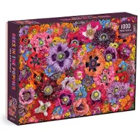 Galison Puzzle Abeilles parmi les fleurs de pavot 1000 pièces