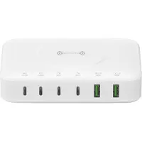 4smarts Station de recharge 7W1 100W avec recharge sans fil Blanc/Blanc 540570