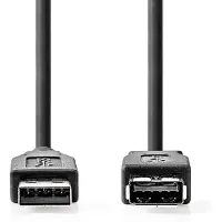 Nedis Câble USB | USB 3.2 Gen 1 | USB-A mâle | USB-A femelle | 5 Gbps | Nickelé | 3.00 m | Rond | PVC | Noir | Etiquette