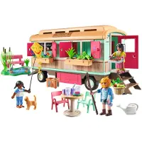 Playmobil Country : un café chaleureux aménagé dans une caravane de chantier, à partir de 4 ans, multicolore, en plastique