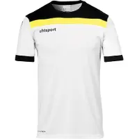 Uhlsport Football Offense 23 Goalkeeper Set Enfants Ensemble de gardien de but Maillot manches courtes Short blanc noir jaune Gr 128