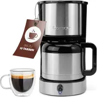 Clatronic 264004 KA 3805 Machine à café argentée, 8-10 tasses
