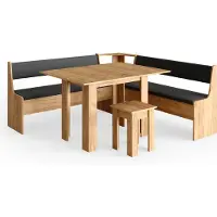 Vicco Groupe de banquettes d'angle Roman Chêne de force doré 180x180cm avec table, Model 34322