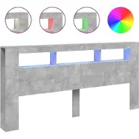 vidaXL Tête de lit LED gris béton 220x18,5x103,5 cm Bois composite