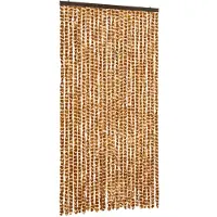vidaXL Rideau anti-mouches ocre et blanc 100x230 cm chenille