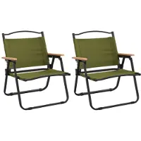 vidaXL Chaises de camping 2 pcs. Vert 54x43x59 cm Tissu Oxford