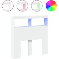 vidaXL Tête de lit LED avec étagères blanc 100x17x102 cm