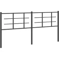 vidaXL Tête de lit en métal noir 180 cm