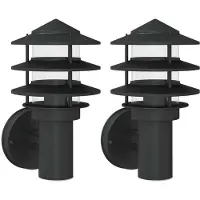 vidaXL Lampes murales d'extérieur 2 pcs. noir acier inoxydable