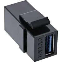 InLine USB 3.0 Keystone Snap-In insert, USB-A prise femelle / prise femelle, noir