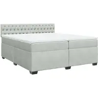 vidaXL Lit boxspring avec matelas gris clair 200x200 cm velours
