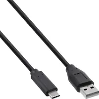 InLine Câble USB 2.0, type C prise à A prise, noir, 5m