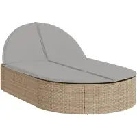 vidaXL Bain de soleil double avec coussins Beige Poly Rattan