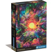 Clementoni , le Puzzle européen Made in Italie Puzzle Colorboom - Jungle Psychédélique - Boite Compacte - 500 à 999 pièces