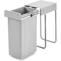 NABER NaberSingle 30 DT. Collecteur de déchets, gris alu (32 litres), hauteur 570 - Poubelle