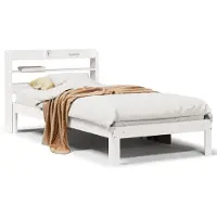vidaXL Cadre de lit avec tête de lit sans matelas blanc 100x200 cm