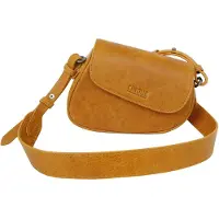 Cinque Cuir sac à épaule bandoulière sac à épaule Lina Crossbody Bag Cognac jaune foncé
